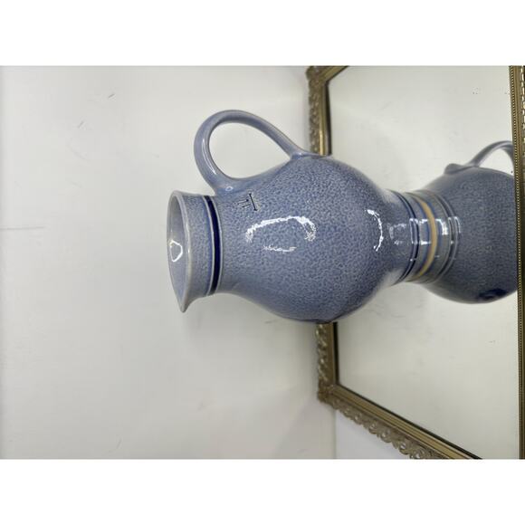 1970s Marzi & Remy Blue Salt Glaze German Pottery Pitcher Marked - Picture 5 of 10